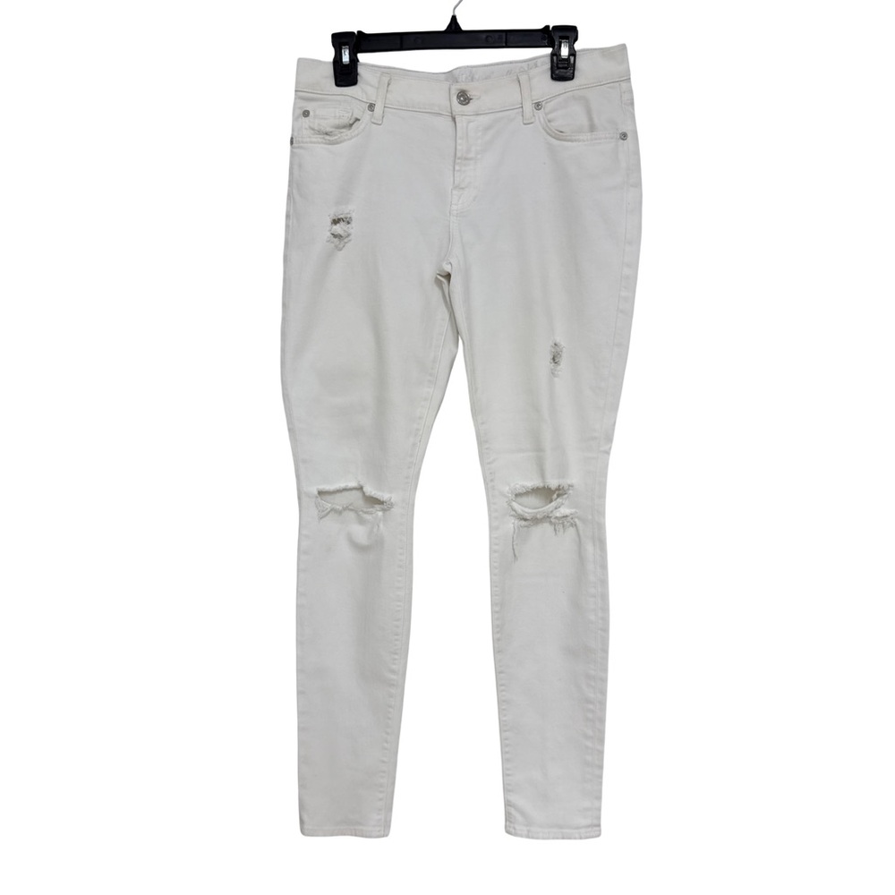 7 For All Mankind The Skinny Distressed Jeans Women’s 30 White